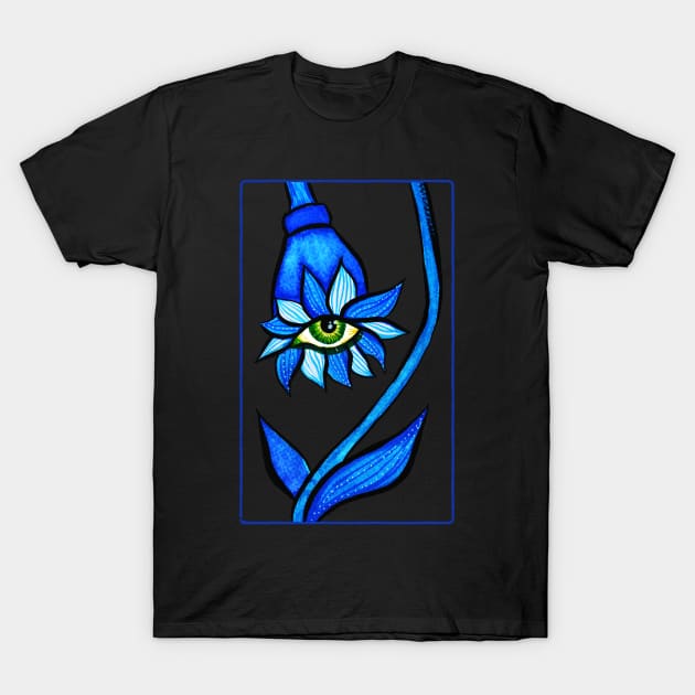 Spooky Creepy Eye Flower Horror T-Shirt by Boriana Giormova